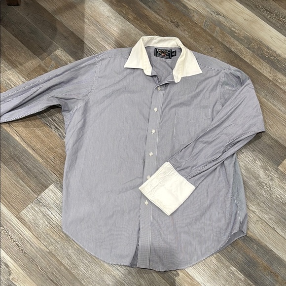 American Living Other - Men's Blue Striped Button Down Shirt 17.5, 34/35